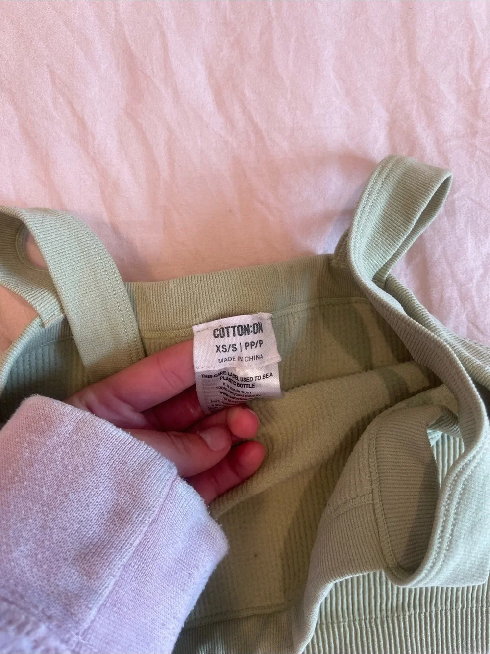 Cotton On Ribbed Square Neck Tank - Light Sage - Picture 2 of 3